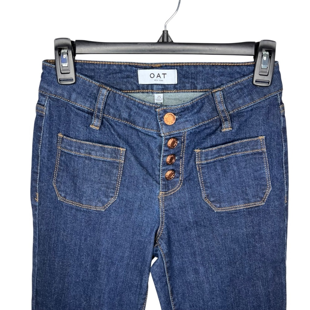 OAT New York Mid-Rise Sailor Boot Cut Jeans 25 - Picture 3 of 7